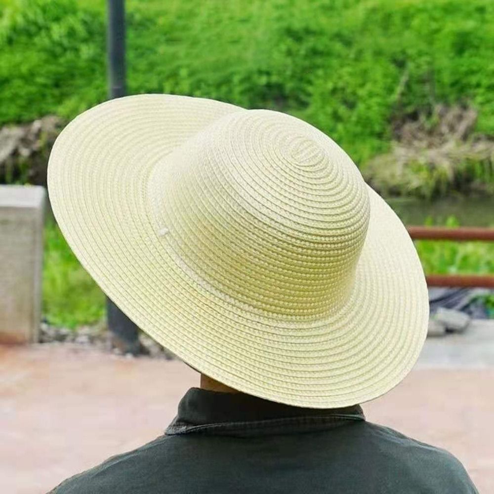 여름용 넓은 챙 밀짚모자, 바람막이 끈, 자외선 차단, - Bucket Hat Straw 리뷰 및 가격