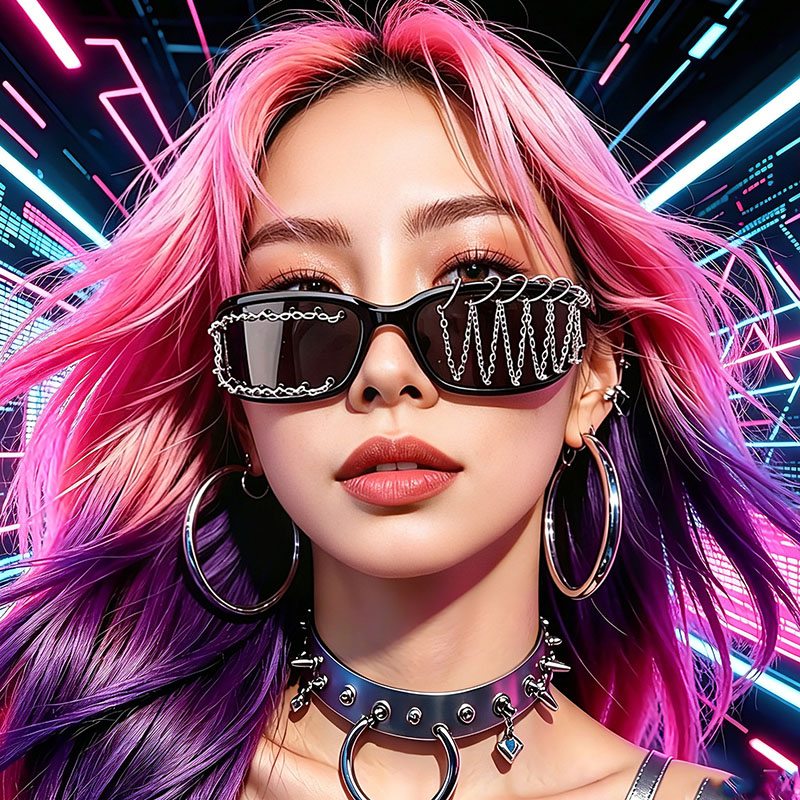 새로운 유행 수제 펑크 리벳 체인 다크 고딕 장식 안경 - Sunglass Retainer Cord 리뷰 및 가격